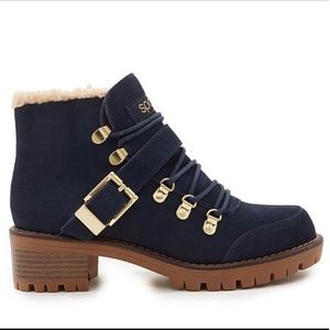 Sporto Waterproof Navy Suede LaceUp Hike Boot 7.5